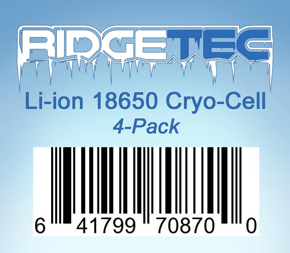 Li-ion 18650 Cryo-Cells (4-pack)