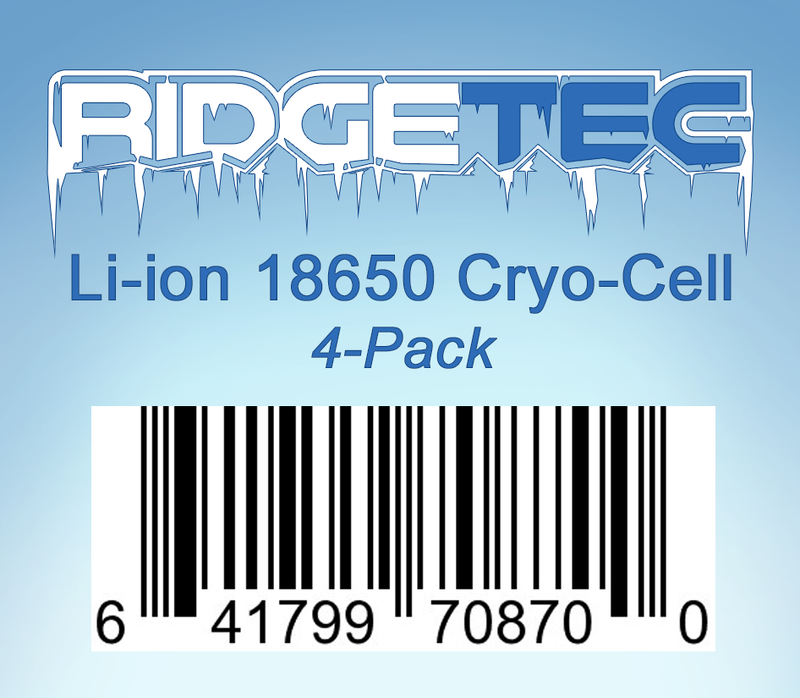 Li-ion 18650 Cryo-Cells (4-pack)